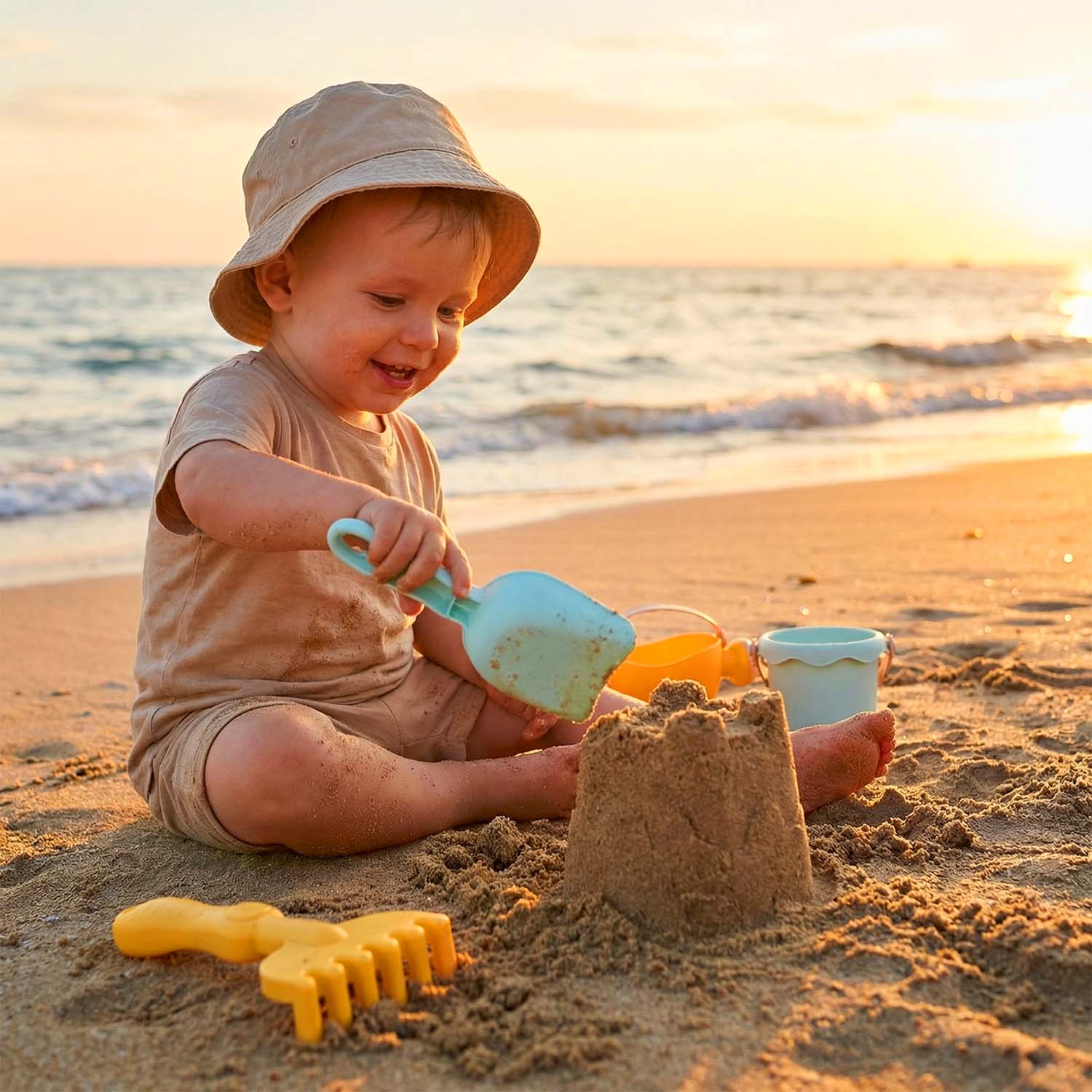 Kids outdoor beach toys set designed for sand and water play activities