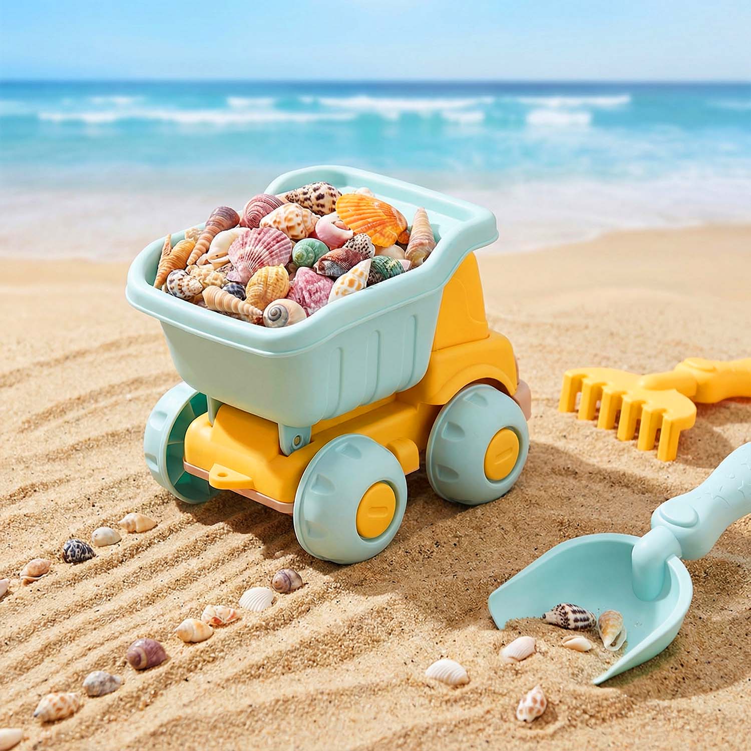 Colorful beach series sand and water toys for kids outdoor summer play
