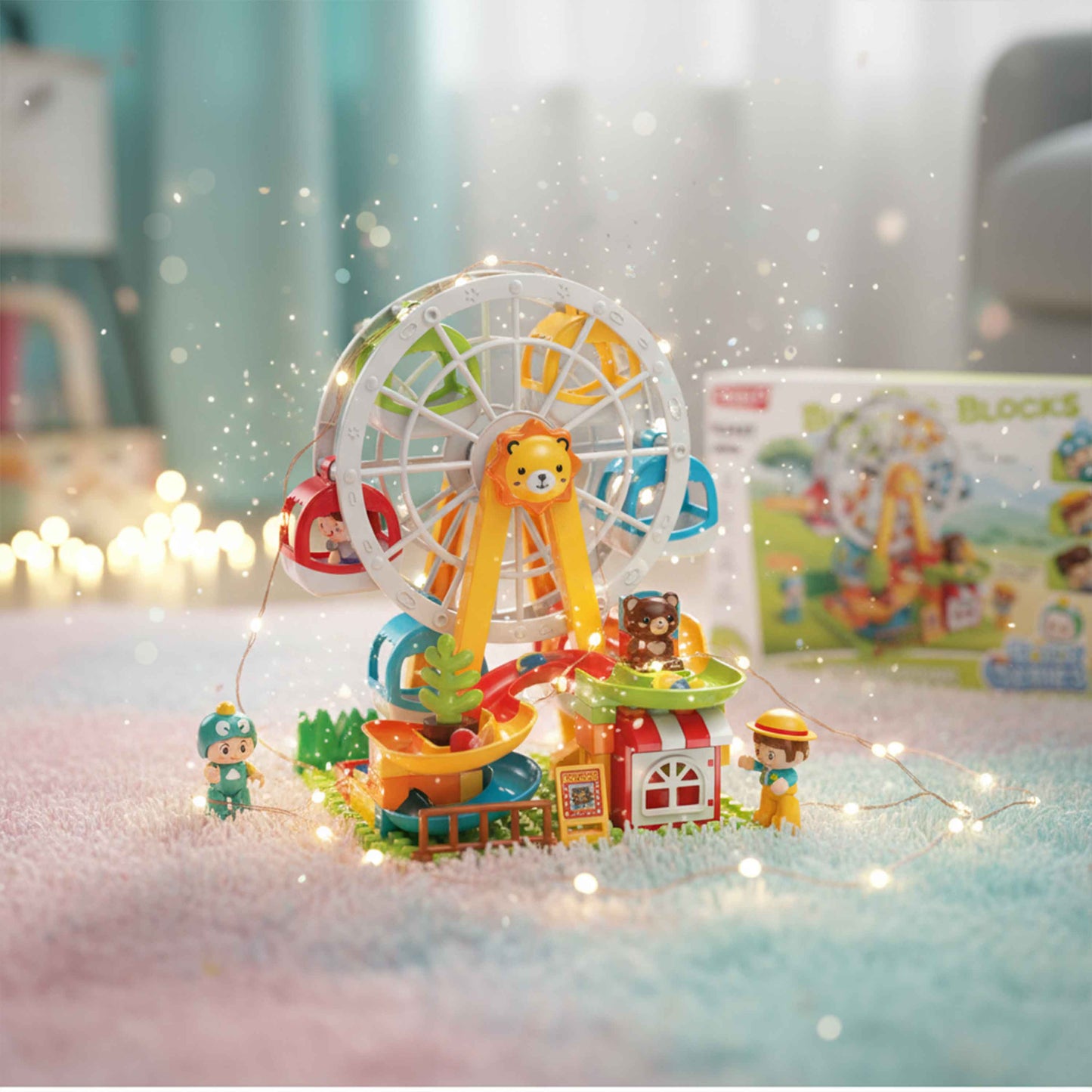 81PCS Ferris Wheel Building Blocks Set (3+) – Bear Playground Theme