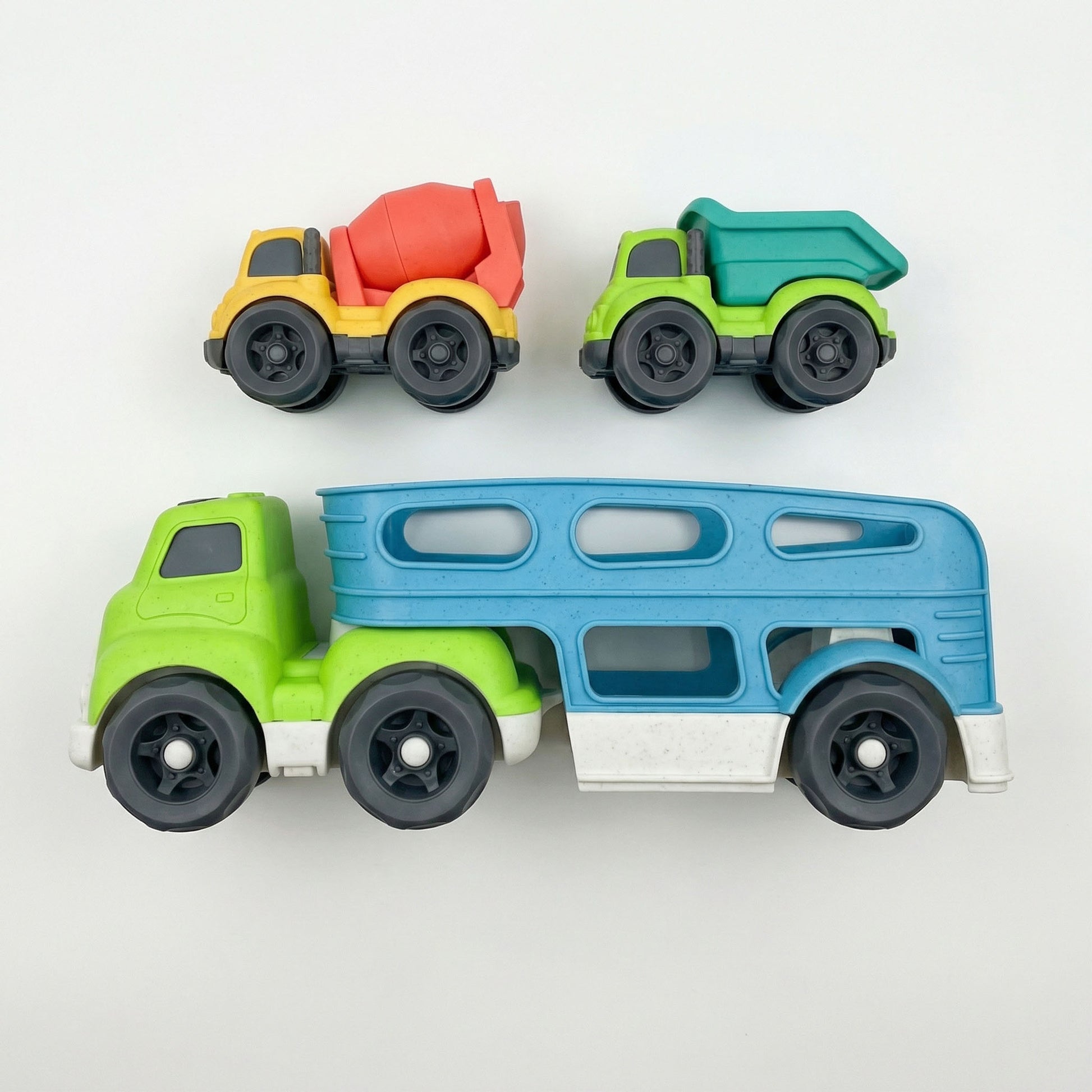 Wheat straw bioplastic toy cars set for 18 month old toddlers