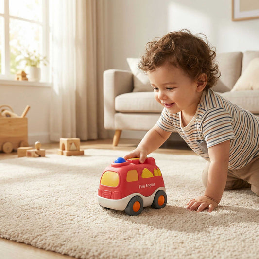 Bioplastic fire engine toy truck made from wheat straw eco friendly toddler toy 18M+