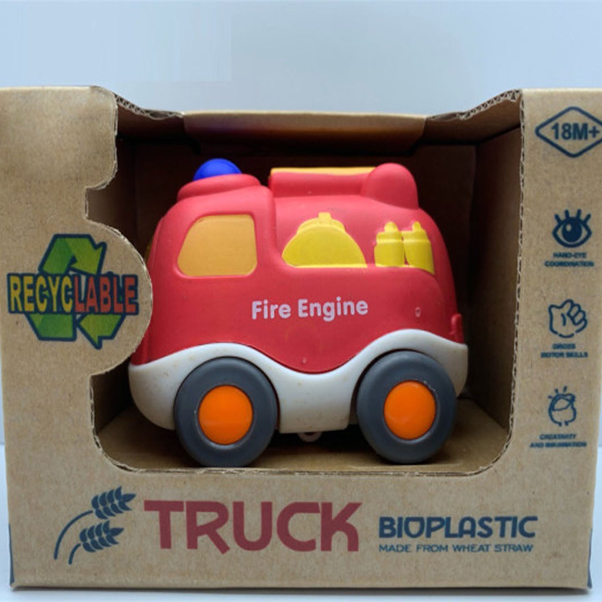Bioplastic fire engine toy truck made from wheat straw eco friendly toddler toy 18M+

Eco friendly wheat straw fire truck toy with recyclable packaging and smooth wheels

Toddler push fire engine truck toy safe rounded design for 18 months+

Bioplastic rescue fire truck toy for toddlers pretend play and early learning

Wheat straw bioplastic fire engine toy truck gift for toddlers 18M+