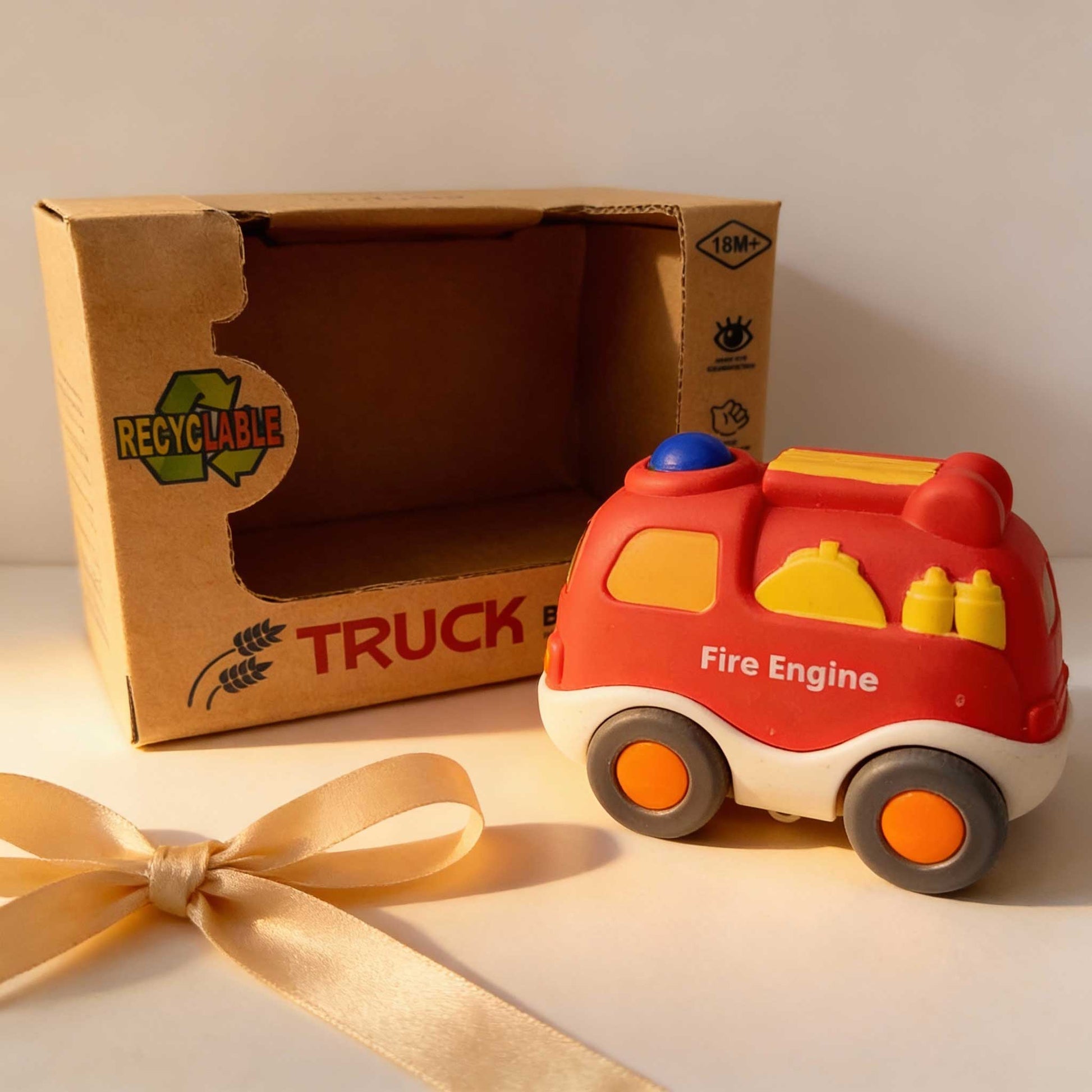 Bioplastic rescue fire truck toy for toddlers pretend play and early learning