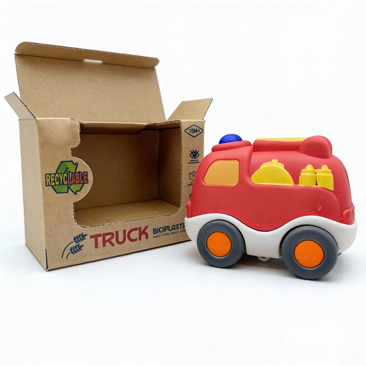 Bioplastic Fire Engine Toy Truck – Eco Wheat Straw Fire Truck (18M+)