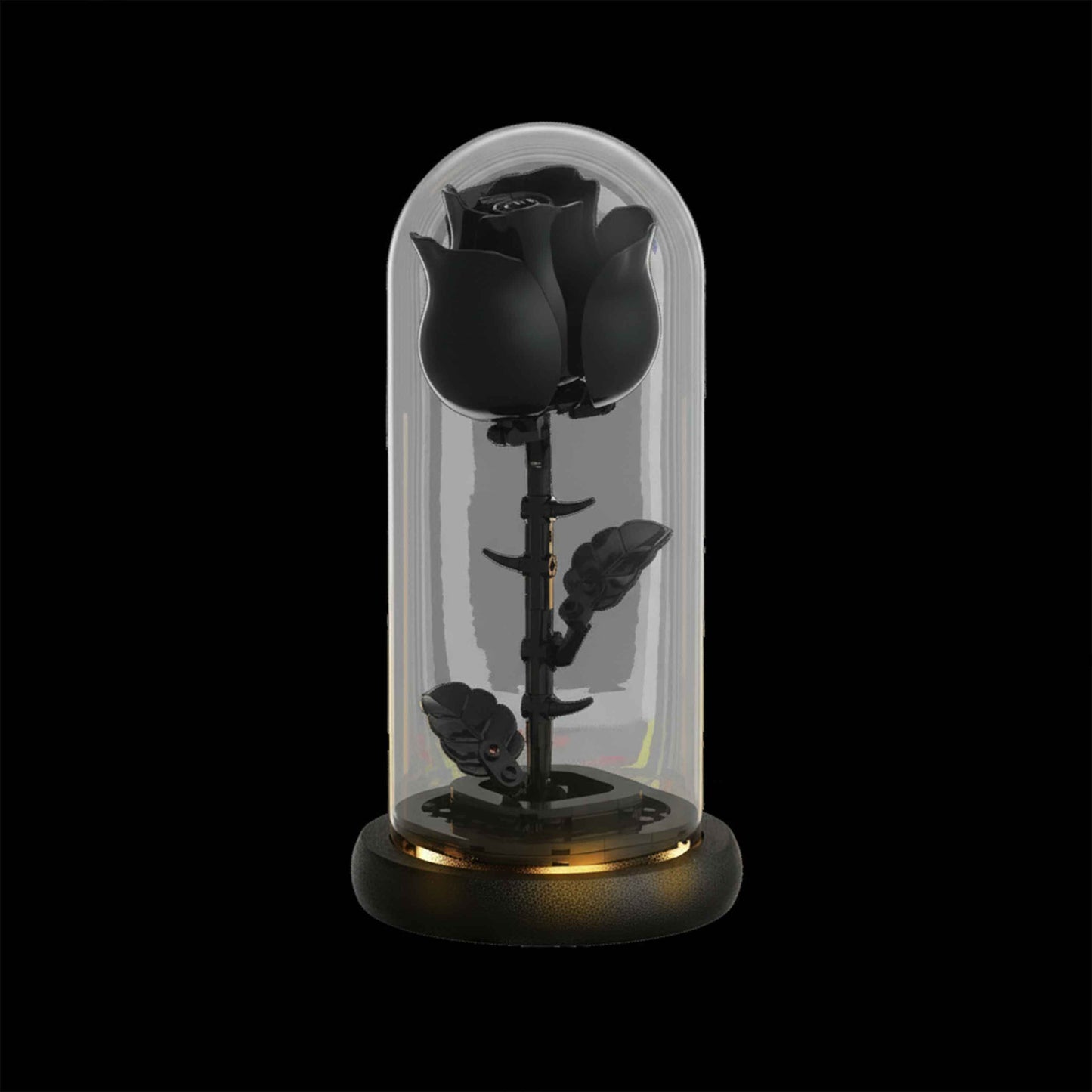 Black Rose Forever Flower in LED Glass Dome – Luxury Gift
