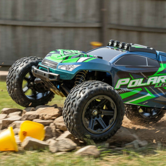 Polar Lights 1/10 Scale High Speed Monster Truck – 45 KMH Waterproof RC Car (Green)