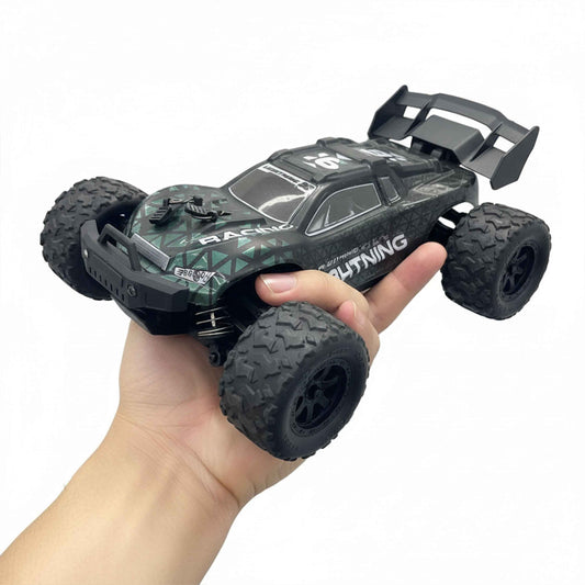 1:18 Brushless 4WD RC Monster Truck – High Speed 52 KM/H with Battery (Rear Wing, Green)