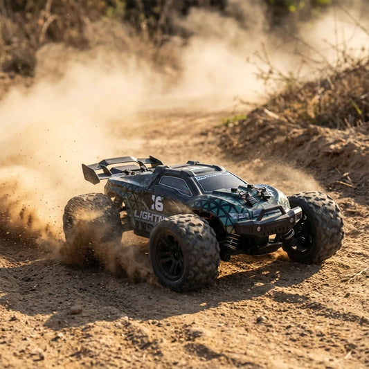 1:18 Brushless 4WD RC Monster Truck – High Speed 52 KM/H with Battery (Rear Wing, Green)