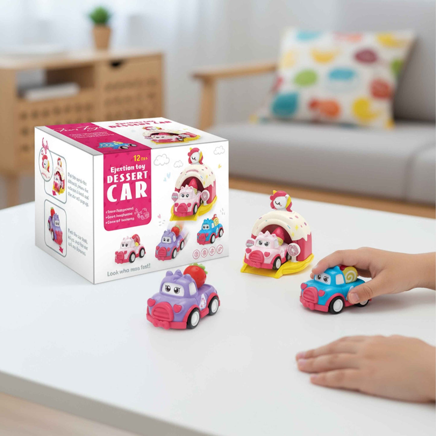 Ejection Toy Dessert Car – Unicorn Cake Launcher Playset (12M+)