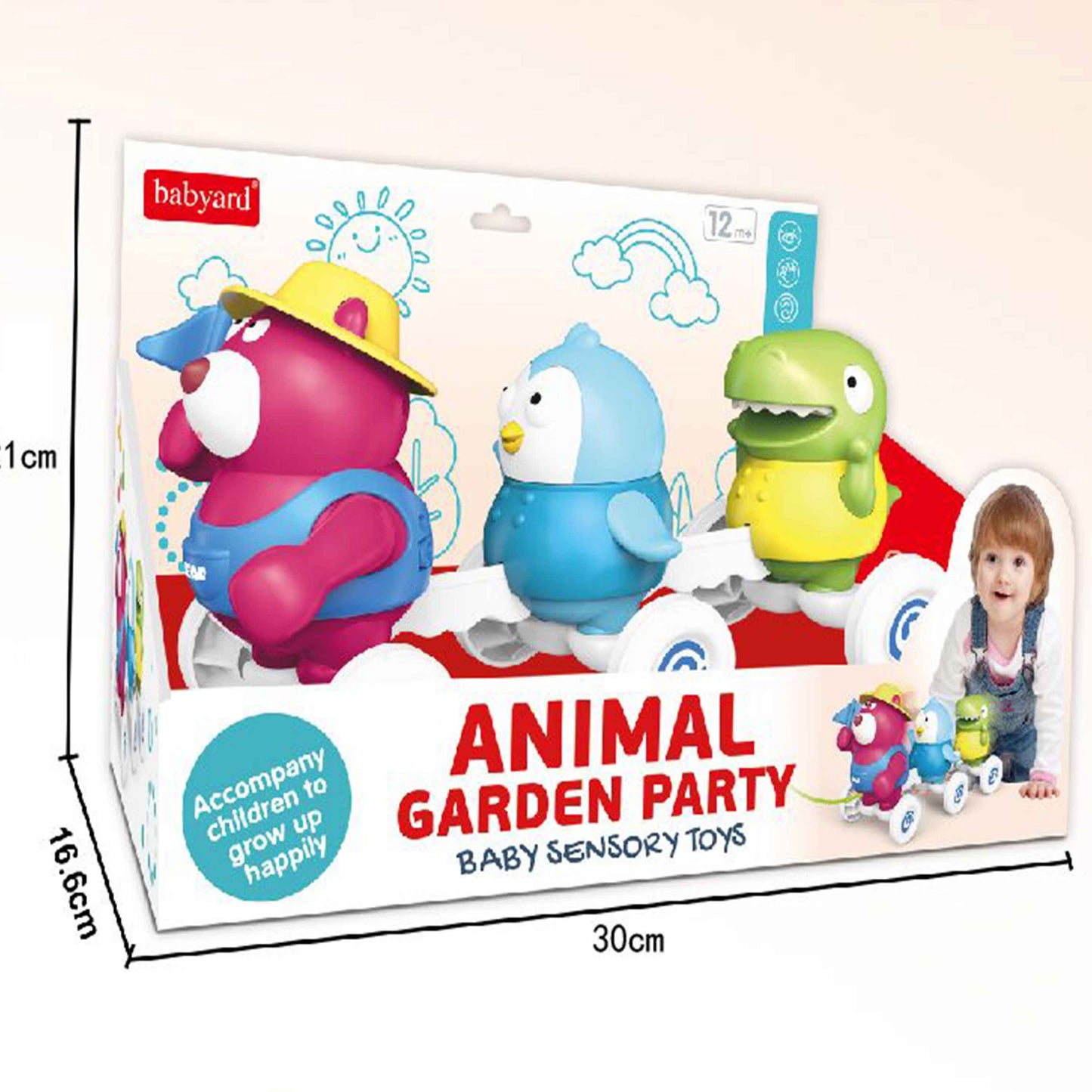 Animal Garden Party – Baby Sensory Pull-Along Toy Set (CPC)