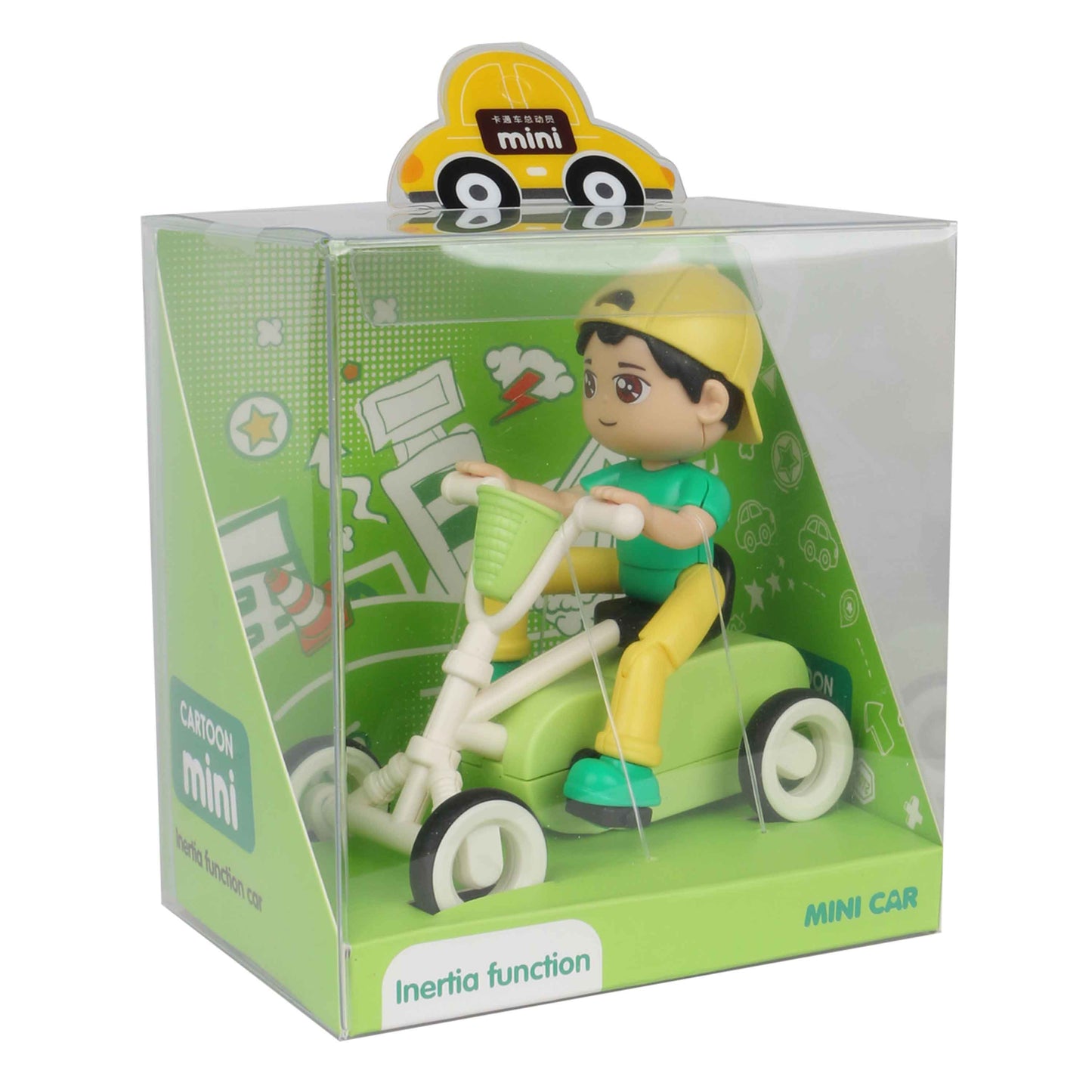 Cartoon Four-Wheeled Green Inertia Car | Kids Toy Qatar