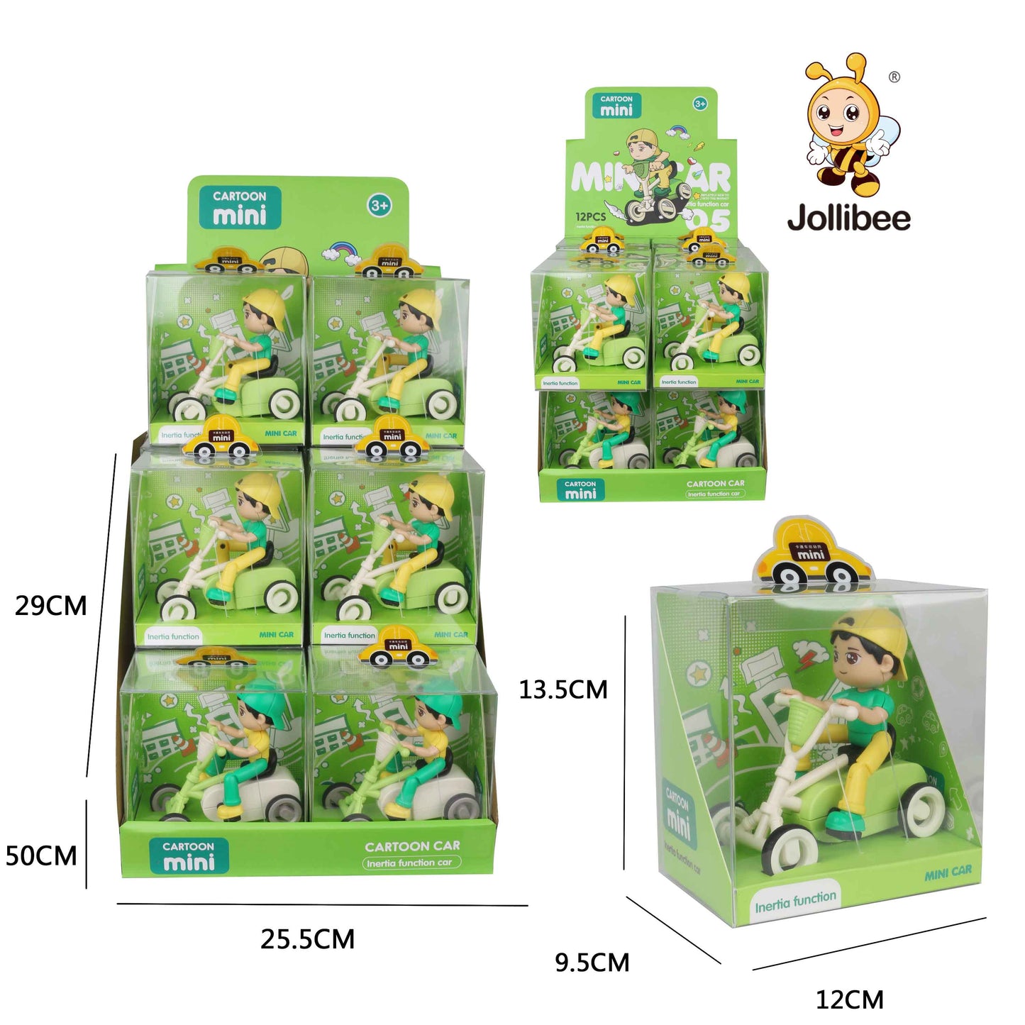 Cartoon Four-Wheeled Green Inertia Car | Kids Toy Qatar