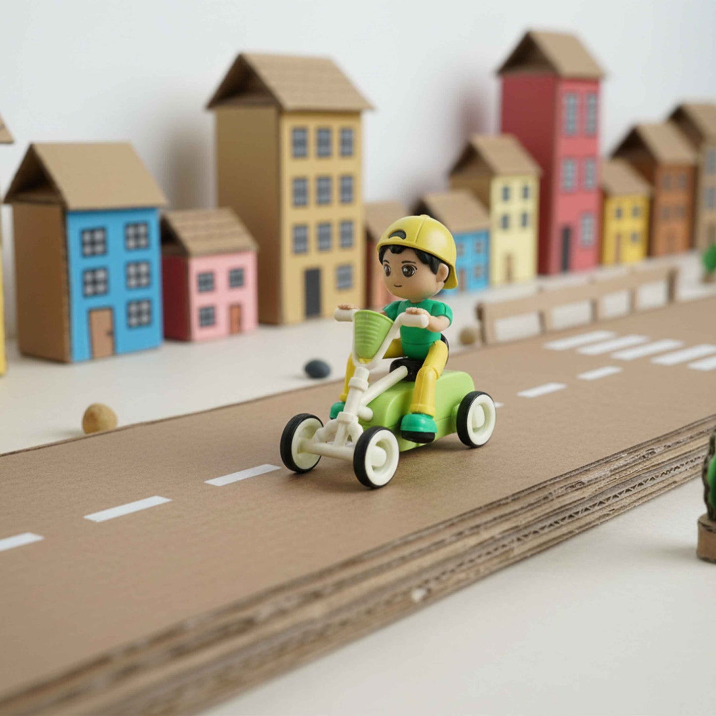 Cartoon Four-Wheeled Green Inertia Car | Kids Toy Qatar