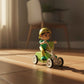 Cartoon Four-Wheeled Green Inertia Car | Kids Toy Qatar