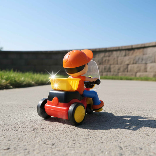 Three-Wheel Cartoon Inertia Vehicle | Kids Push-and-Go Toy