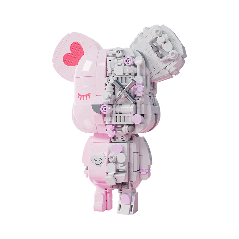 Magnet Bear Pink Building Blocks – Collectible Pop Art Toy