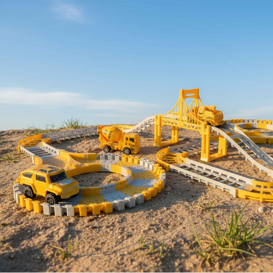 City Truck Create a Road Track Set 98PCS with Bridge & Loops