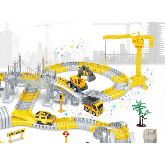 City Truck Create a Road Construction Track Set with Bridge & Tunnel