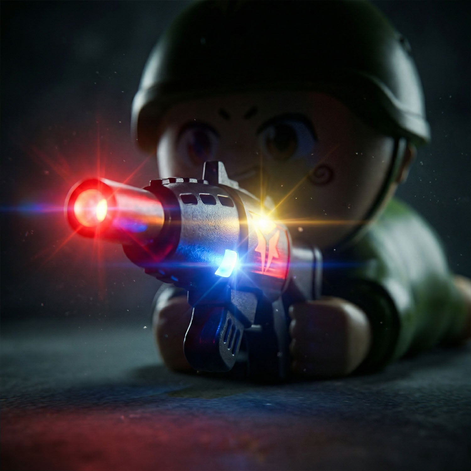 Kids interactive soldier toy with flashing lights and sound effects
