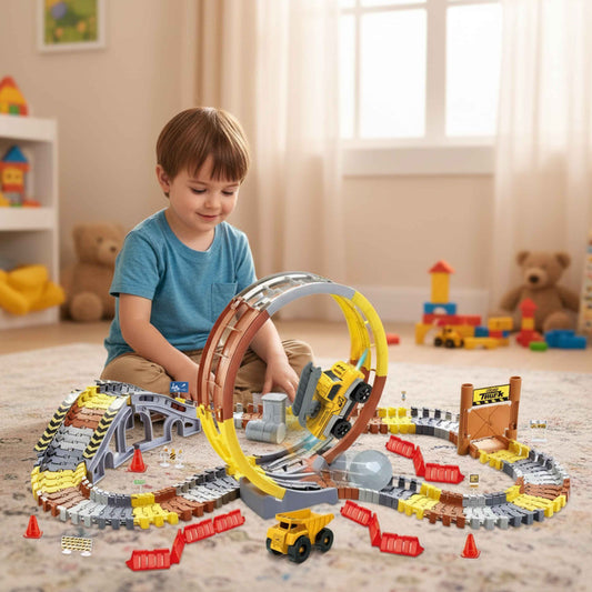 Electric Rail Car 96PCS DIY Construction Track Set – Fun Educational Toy for Kids