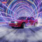 1:16 RC Drift Car 30km/h – 7-Color Neon Lights + Front/Rear Lights, 2.4GHz Remote