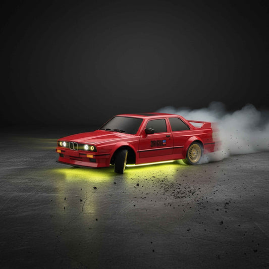 1:16 RC Drift Car 30km/h – 7-Color Neon Lights + Front/Rear Lights, 2.4GHz Remote