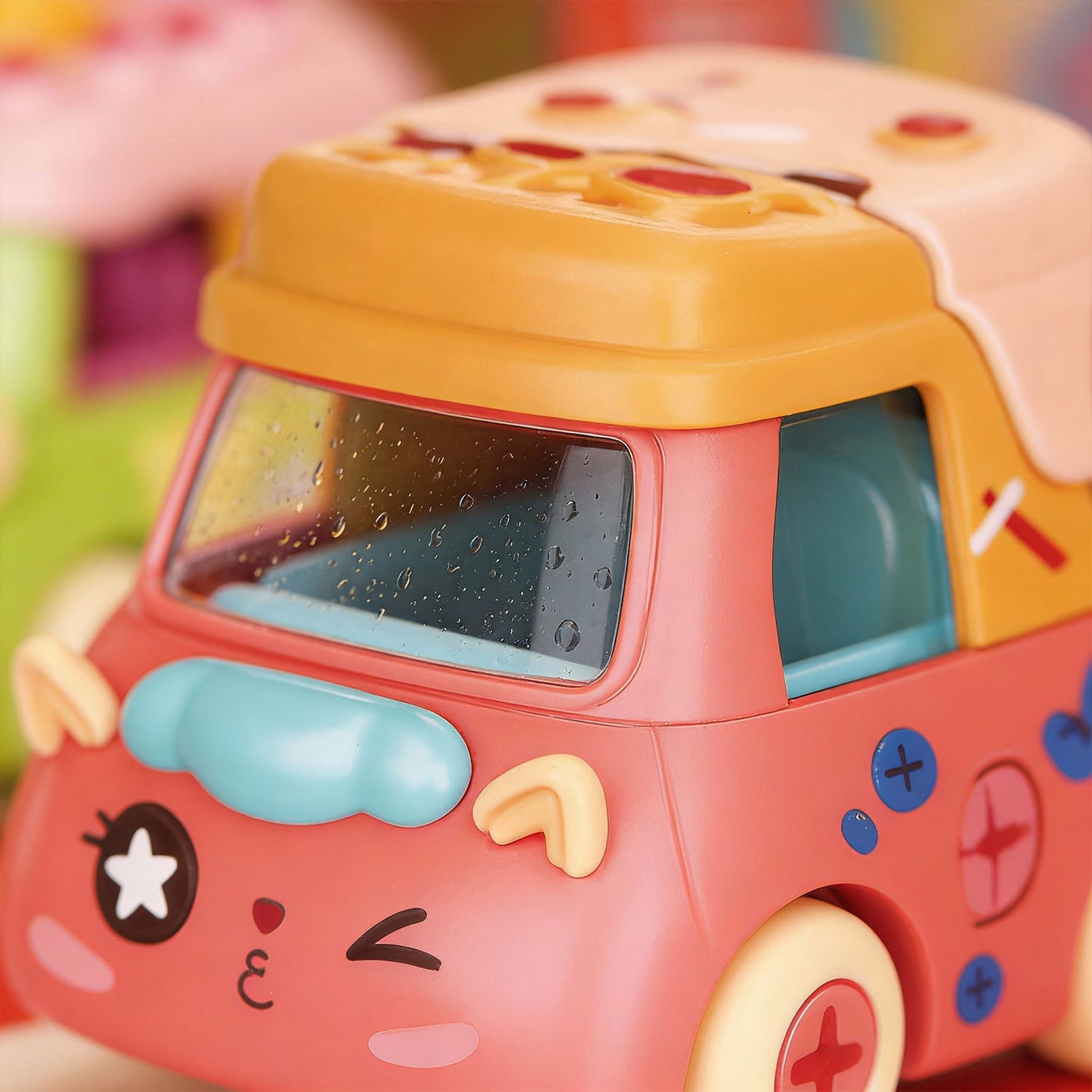Pretend dessert shop toy car collection