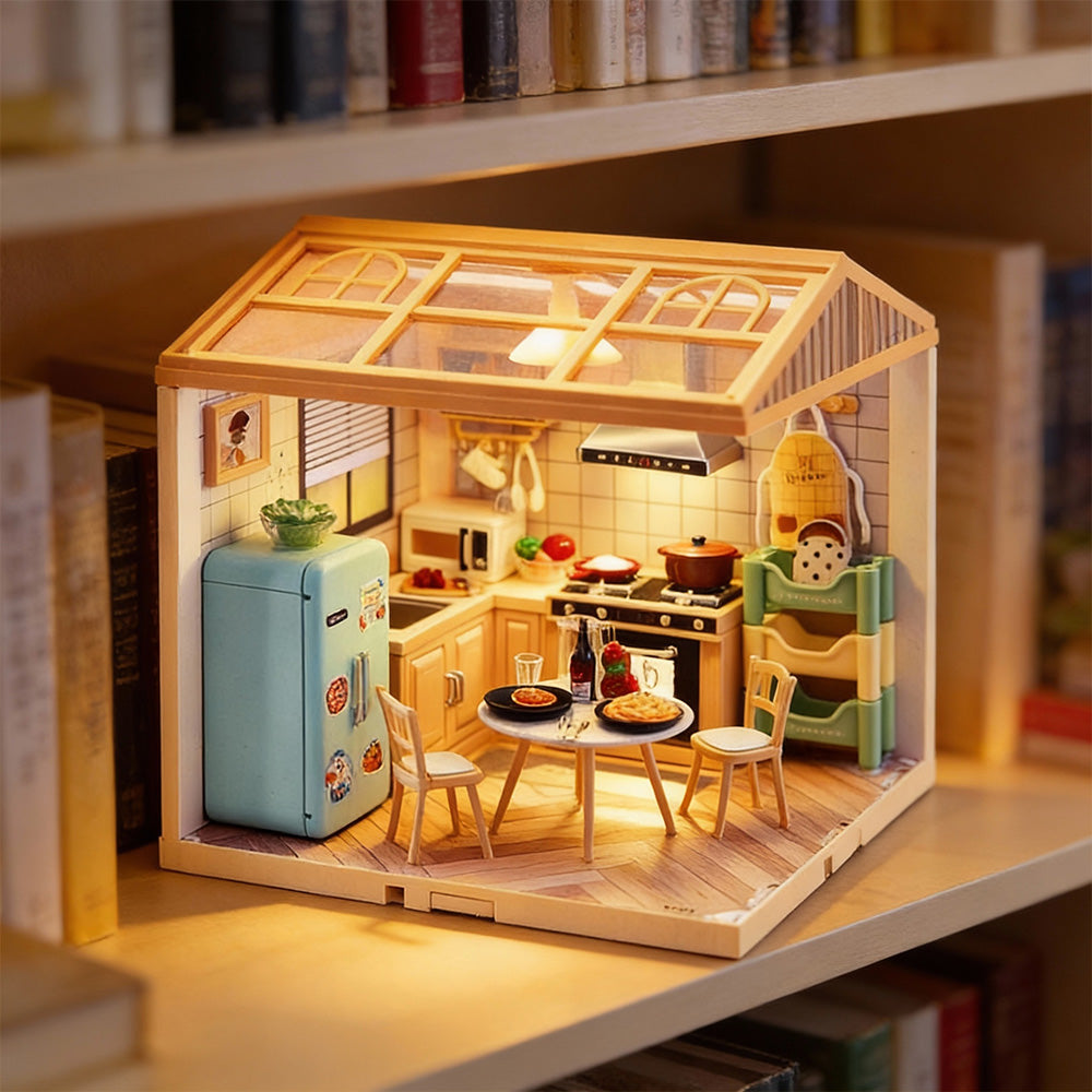 Small Town in Big City DIY Mini Kitchen – Miniature Scene Set (125 PCS)