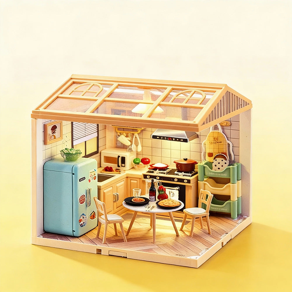 Small Town in Big City DIY Mini Kitchen – Miniature Scene Set (125 PCS)