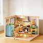 Mini kitchen miniature house set with fridge table and kitchen accessories