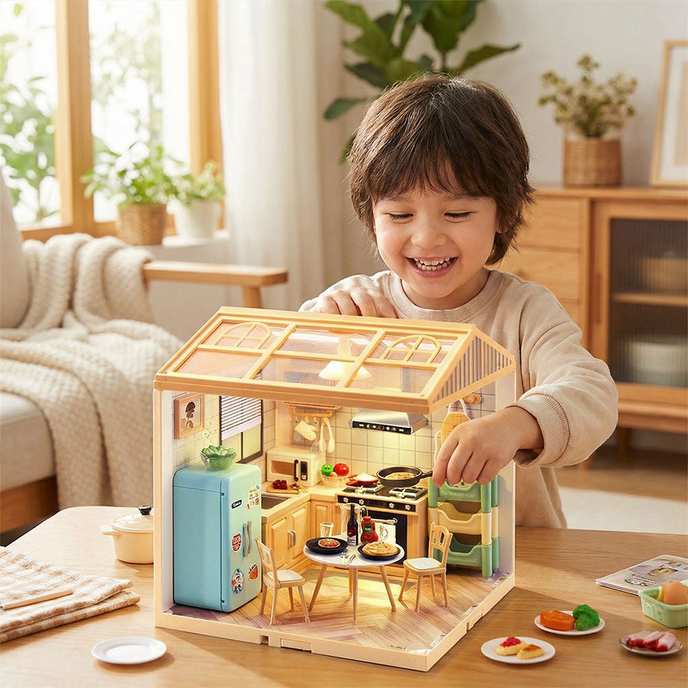 DIY mini world kitchen room miniature model display set