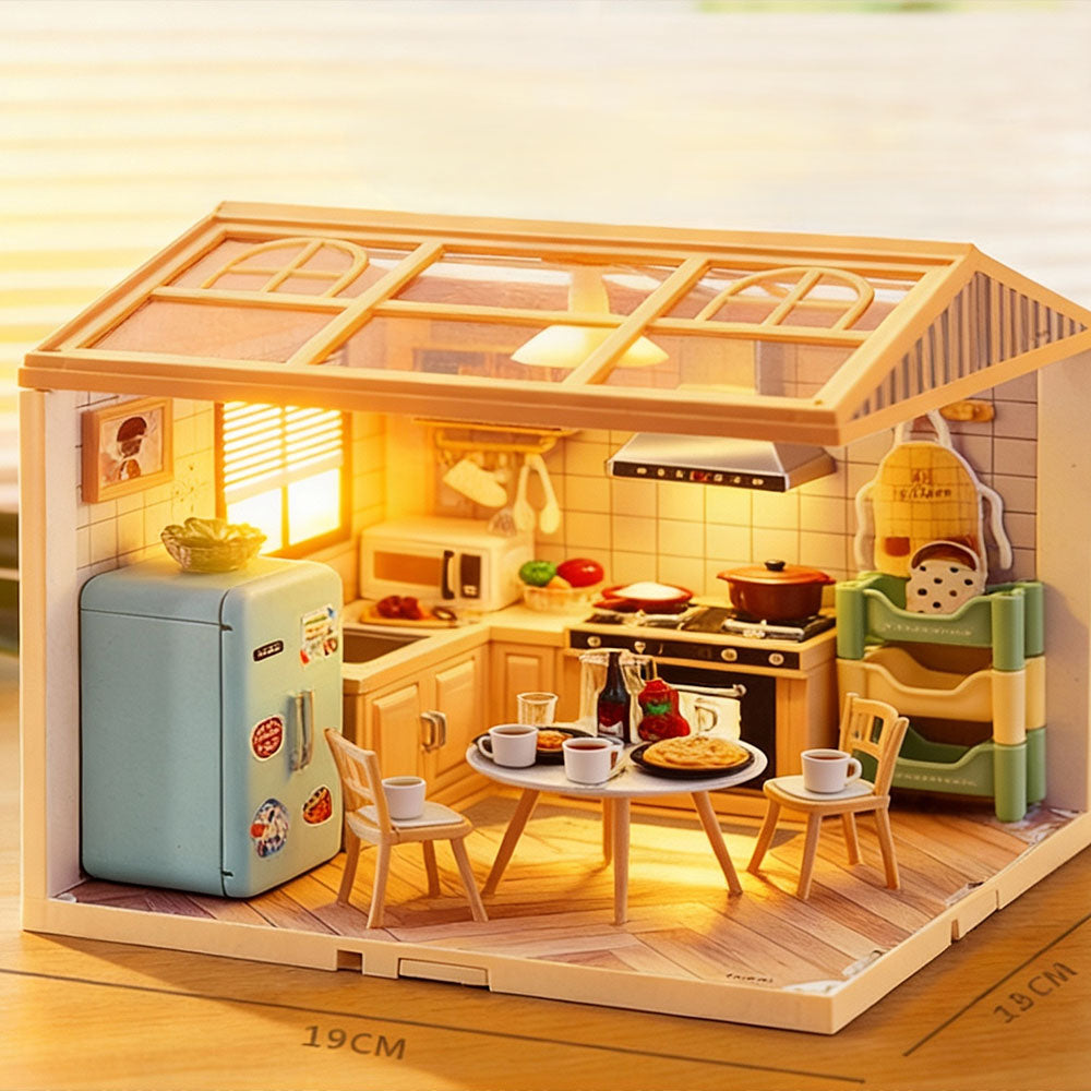 Small Town in Big City DIY Mini Kitchen – Miniature Scene Set (125 PCS)