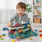 Dinosaur Parking Lot Car Track Playset with Ramps (Age 3+)