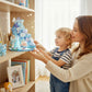 Blue Floral Building Blocks Display Set with Butterfly