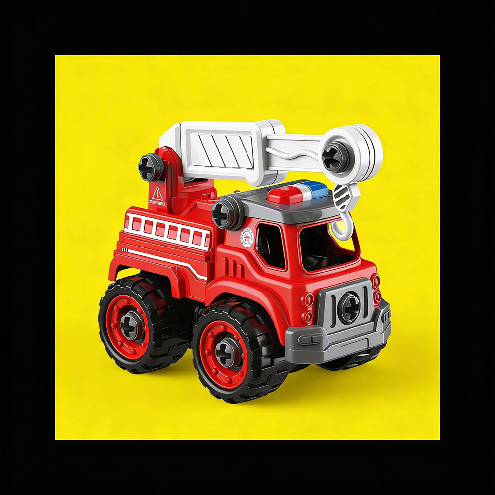 Kids firefighter rescue ladder truck mini construction toy bricks set