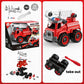 Preschool STEM DIY ladder fire truck toy vehicle with rolling wheels