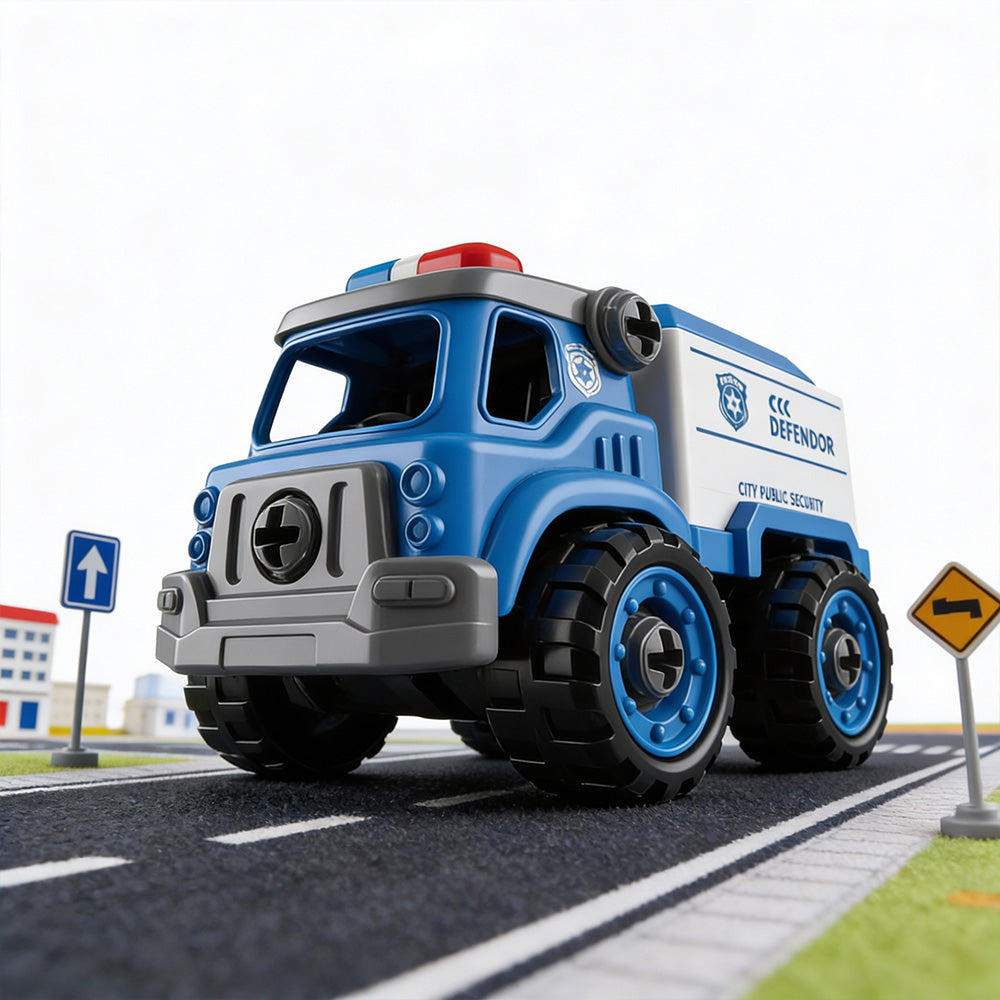 Mini car toy bricks DIY police defender truck assembly set 29pcs for kids 3+