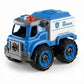 Kids police defender truck mini construction toy bricks set with strong wheels