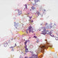 Pink Floral Tree Building Blocks Display Set with Butterflies