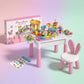 Dream Garden building block table DIY marble run flower set 89pcs for kids 3+

Kids building block activity table with marble run track and storage trays

DIY flower garden marble run building blocks table set with bunny stool

Educational STEM block table set for toddlers preschool kids ages 3+

Dream Garden 89 piece building block table toy with rolling marble track