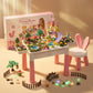 Dream Garden 89 piece building block table toy with rolling marble track
