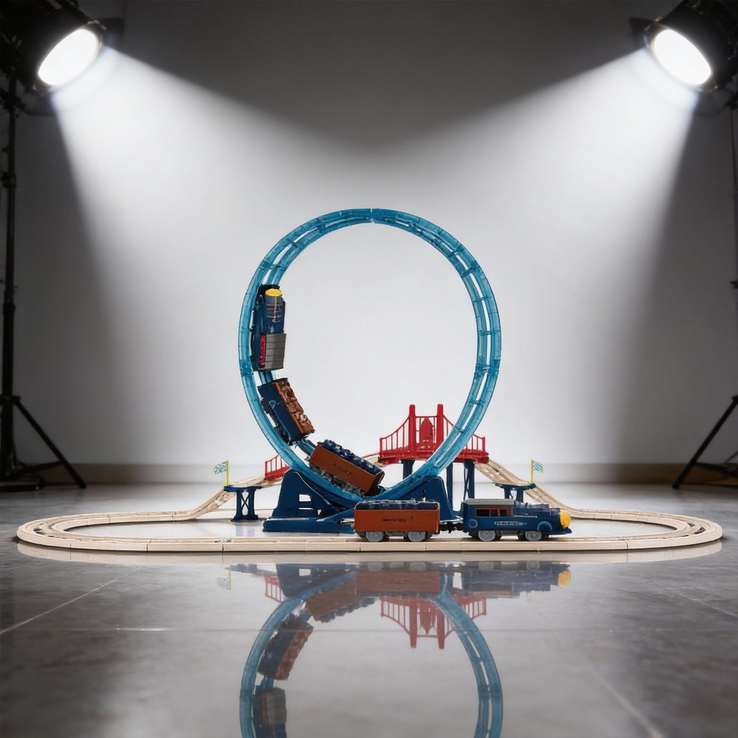 Electric Track City loop train set with motorized train and loop-the-loop track for kids

54-piece electric railway toy set with bridge and city-style track layout

Rechargeable electric train track toy designed for indoor play

Kids electric train set with looping track and elevated bridge section

Interactive motorized railway track toy for toddlers and young children