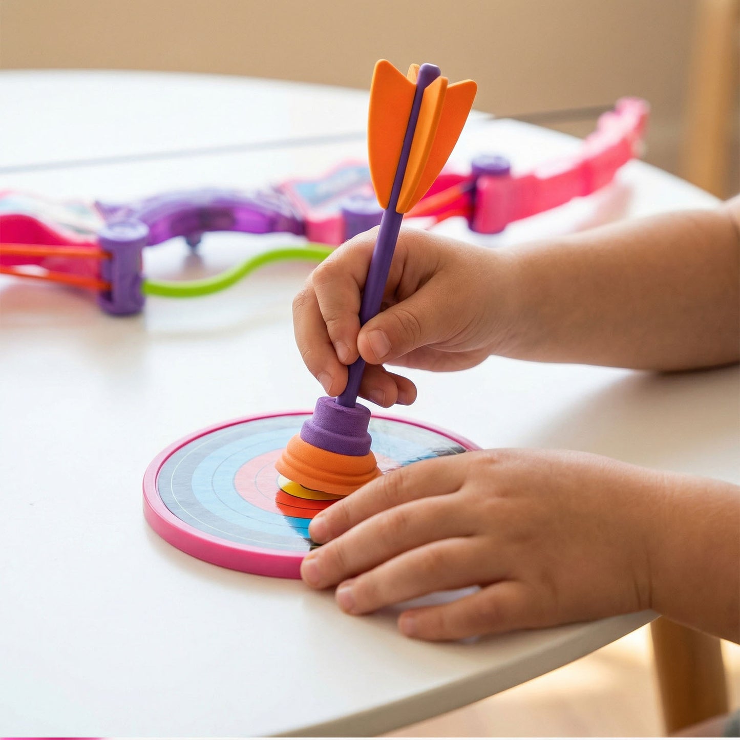 Safe bow toy with whistle arrows for children