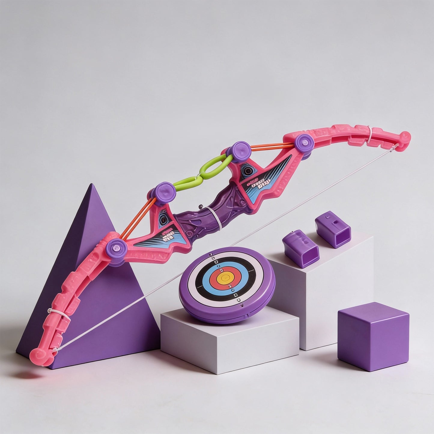 Girls bow and arrow toy with suction cup arrows