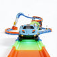 Kids light up race track toy with loop and flip track