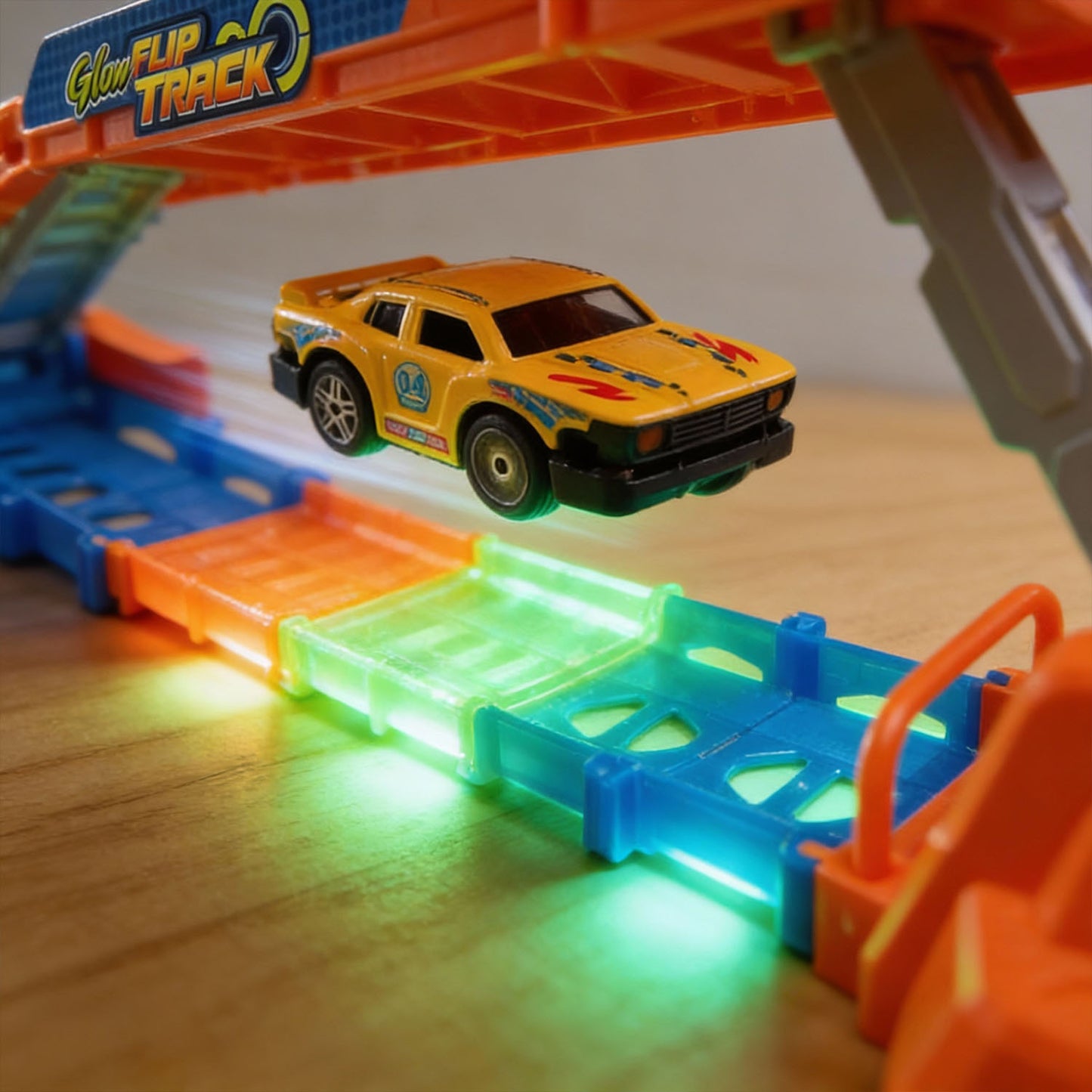 Electric car glow track toy for children age 3+