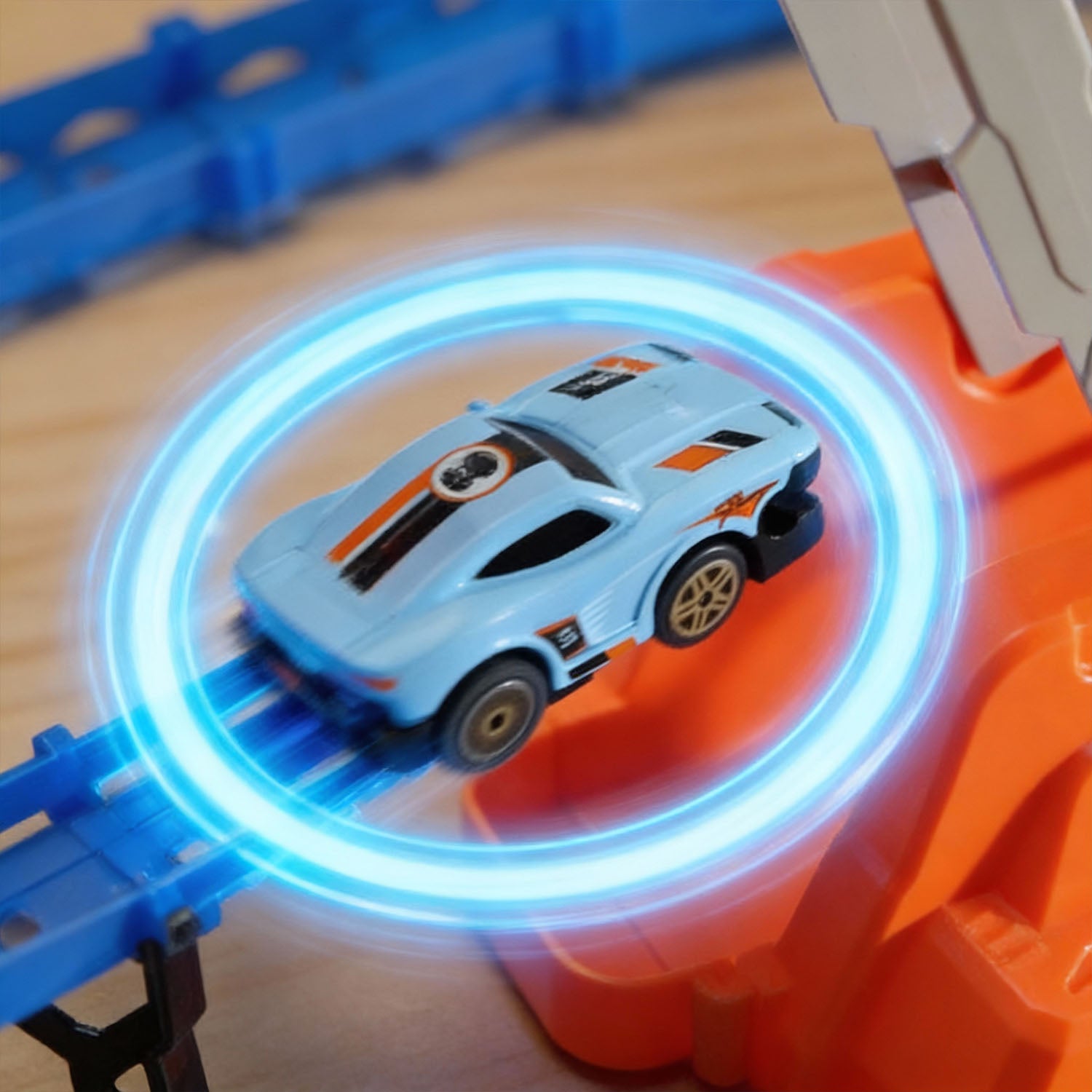 Glow in the dark kids racing track toy