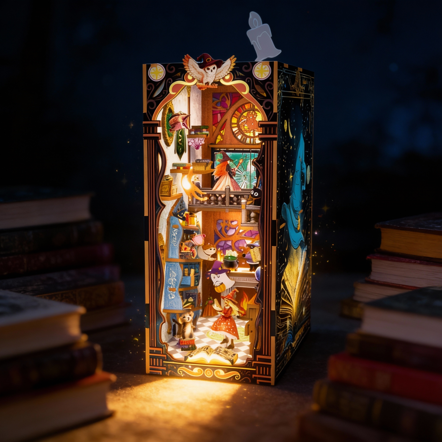 DIY book nook kit mystical magical power lighted 3D wooden puzzle 167pcs