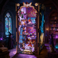 3D miniature book nook insert with detailed fantasy scene and lighting