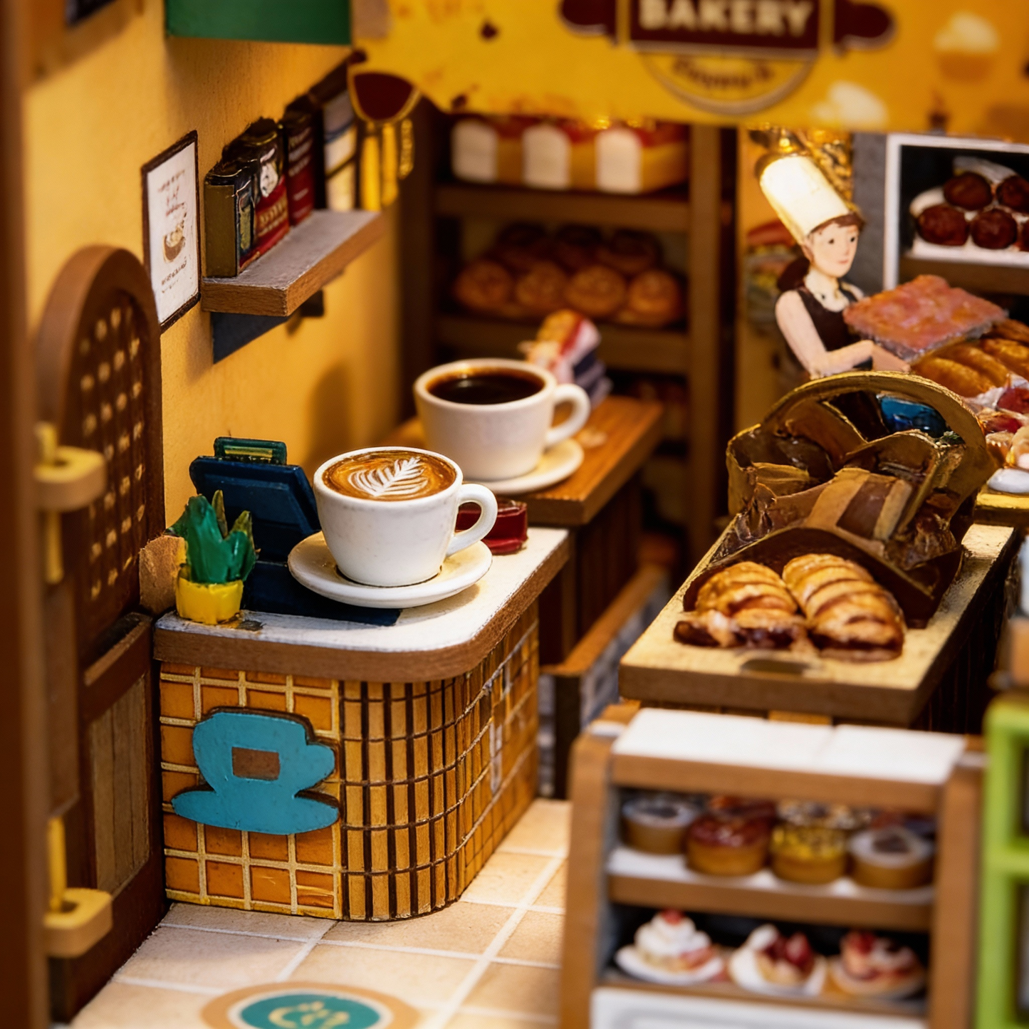 book nook wooden puzzle coffee and bakery scene for book lovers